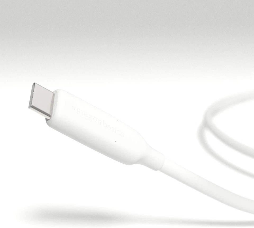 (2) Amazon Basics Fast Charging 60W USB-C3.1 Gen2 to USB-C Cable 3' White $18.78 - Image 2 of 4