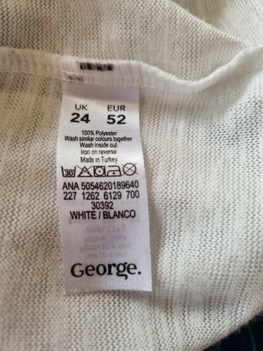 George White Flower Embellished Top Plus Size 24 - Picture 6 of 6