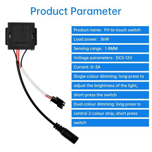 DC5-12V 3A 36W Intelligent Touch Switch LED Light Dual Color Temperature Dimming - Picture 5 of 26