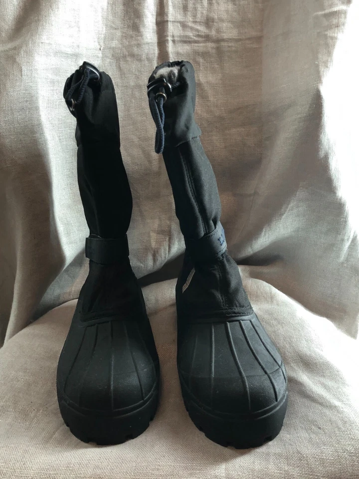 Botas de nieve LL Bean Kids aisladas Northwood negras y grises moradas oscuras talla 7 Foto 3 de 4