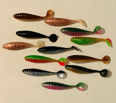  Mister Twister  Soft Plastic Baits 3''  12- Pack Mix Color Grubs  