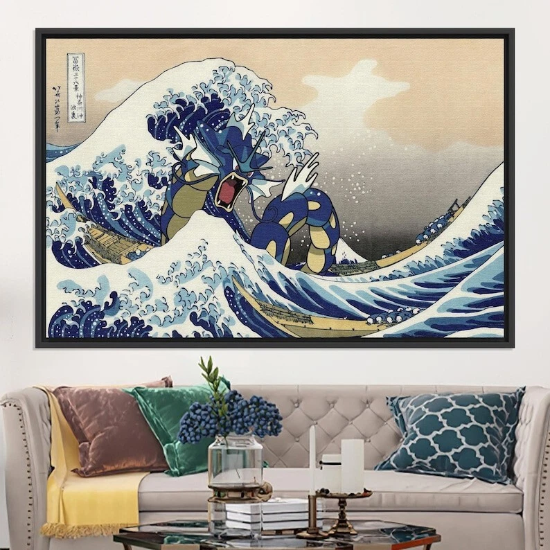 Wave Off Kanagawa, Japanese Canvas Art, Sea Canvas Art, Gift For Kids,Dragon Art - Image 2 of 4