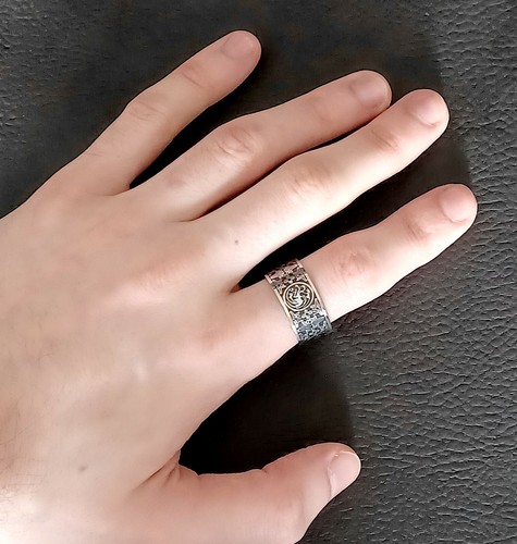 Celtic Viking Ring Stainless Steel Norse Pagan Ring - Picture 5 of 7