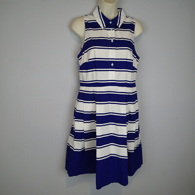 milly for design nation dress Milly for Design Nation Dress Women's Size 12 Blue White Abstract Sleeveless