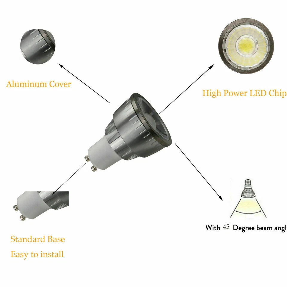Ultra Bright 220v Dimmable COB LEDSpot Light Bulbs E27 GU10 MR16 5W 7W 9W Lamp - Image 2 of 4