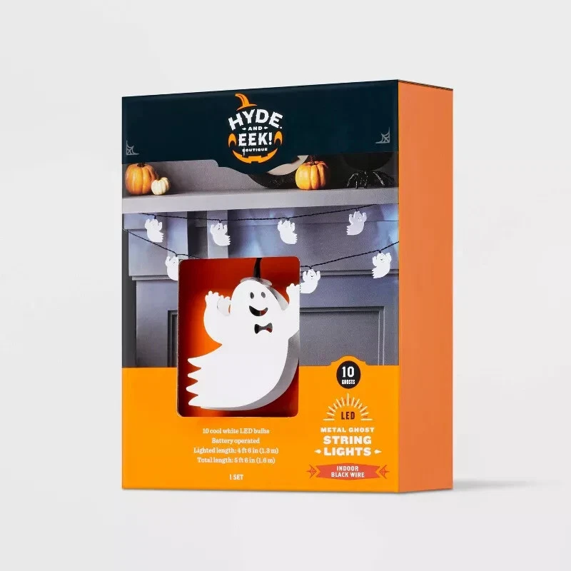 Ghost Halloween Metal String  10 ct LED Lights - Hyde & EEK - Image 2 of 4