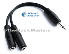 3.5mm (1/8") Stereo Headphone Splitter Adapter Audio Cable Cord (1M - 2F) VWLTW