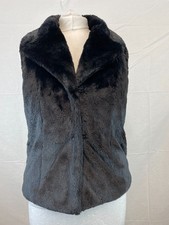 Franca Luca Womens Black Faux Fur Gilet - Uk Size 16