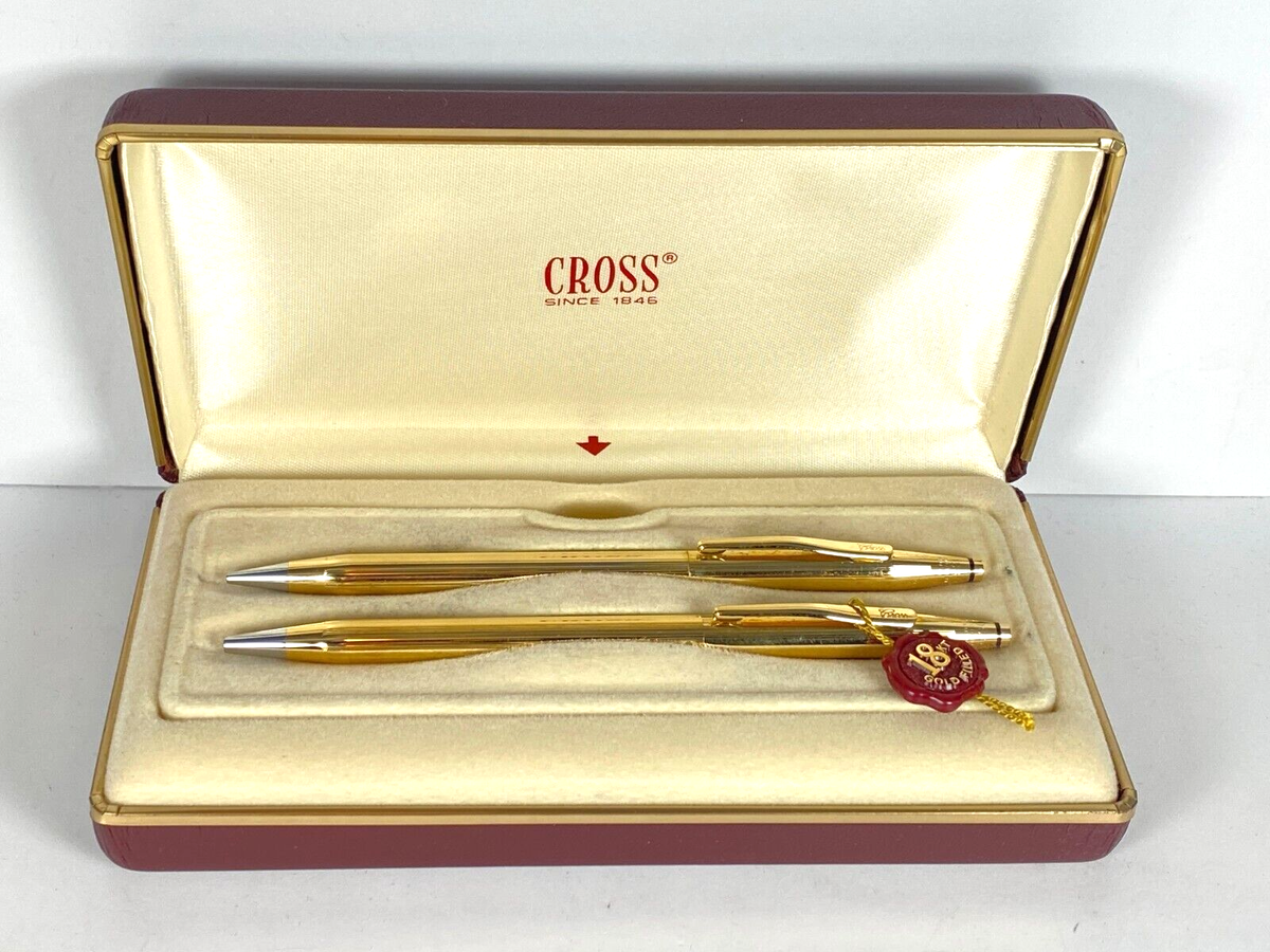 CROSS CLASSIC CENTURY 18K GOLD FILLED BALLPOINT PEN & 0.5mm PENCIL