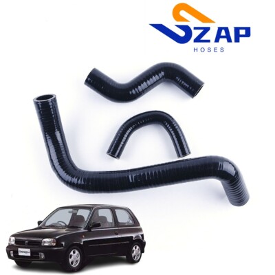 For Nissan Micra March MK2 K11 1.3L ECVT CVT Silicone Radiator Hoses Kit Black