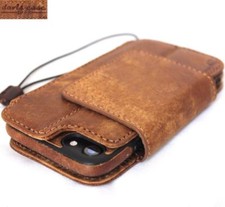 Genuine Soft Leather Case for iPhone SE 2 Wallet Book Cover Magnetic Detachable