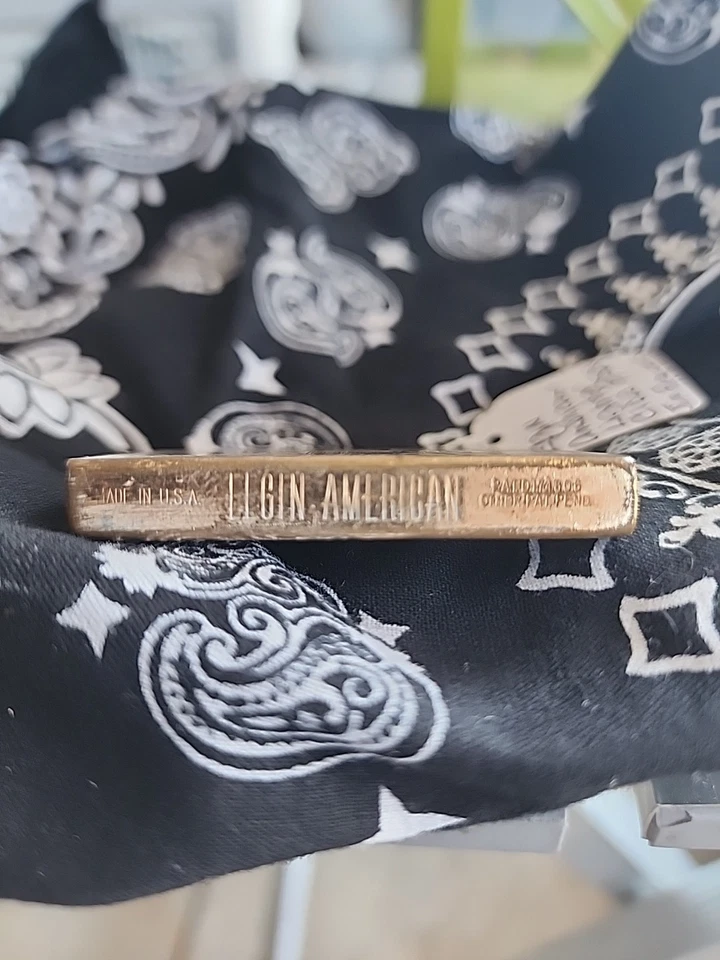 ENCENDEDOR DE COLECCIÓN BOLSILLO LLAMA ENCENDEDOR DE CIGARRILLOS ELGIN AMERICA STAINT LOGO EE. UU. Foto 4 de 4