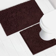Bathroom Rugs Chenille Bath mat 2 Piece Set, Super Absorbent, Strong PVC Non
