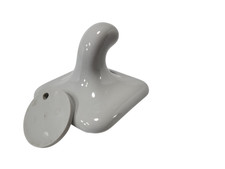 Silver Ice Grey Ceramic Tile Robe Hook Towel Hanger Mid Century Modern Color 062