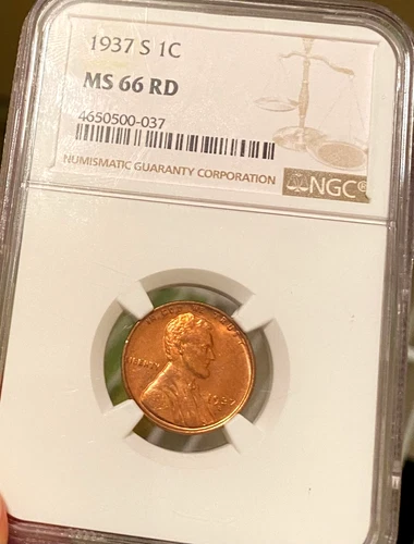 1937-S NGC MS66 RD Lincoln Cent