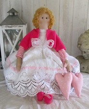Puppe mit Herzen Pink- Weiß - Rosa  Mädchen  No Engel  Ganzjährig   Tilda Art