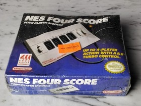 NIB 1990 NINTENDO NES FOUR SCORE FOUR PLAYER MODULE ACCESSORY Damaged Box