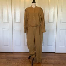 Reiss Long Sleeve Camel Tan Belted Utility Jumpsuit US Size 10 NWT