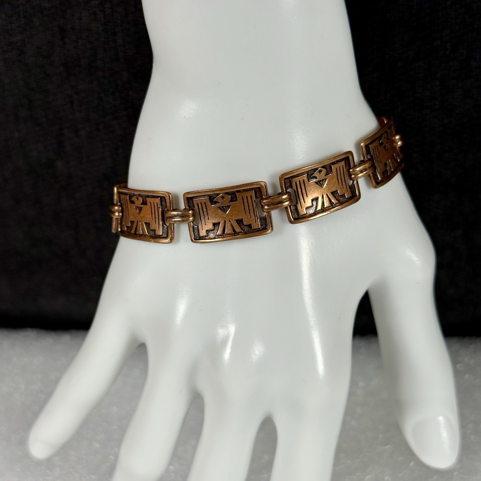 Solid Copper Thunderbird Bracelet South Western N… - image 2