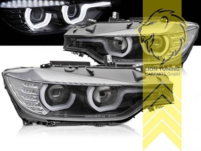 LED Angel Eyes Scheinwerfer für BMW F30 Limousine F31 Touring schwarz für XENON