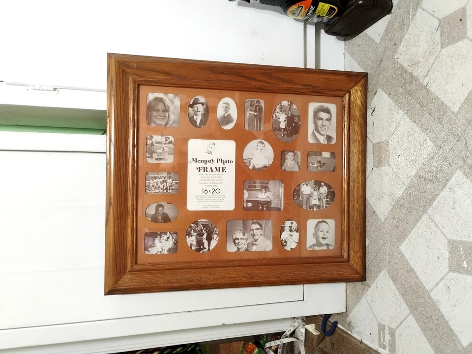 Marco de fotos conmemorativo de madera NUEVO roble familia memoria collage recuerdo soporte de madera Foto 2 de 4