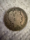 1898 Barber Half Dollar 50C Silver Coin Circulated 0.9 Fineness Uncertified
