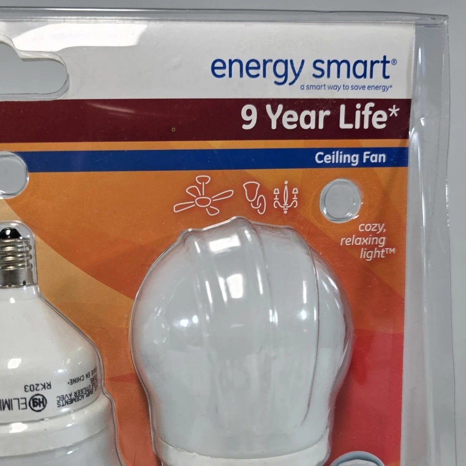 GE Energy Smart Ceiling Fan 40W Bulb Uses 11W 500Lumen 2700K Candelabra Base CFL - Image 3 of 4