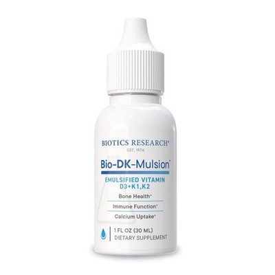 Bio-DK-Mulsion: Emulsified Liquid Vitamin D & K, D3 Drops 125 - Biotics Research