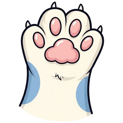 4x sticker cat foot car sticker 9x9cm paws cat cute paw decoration set
