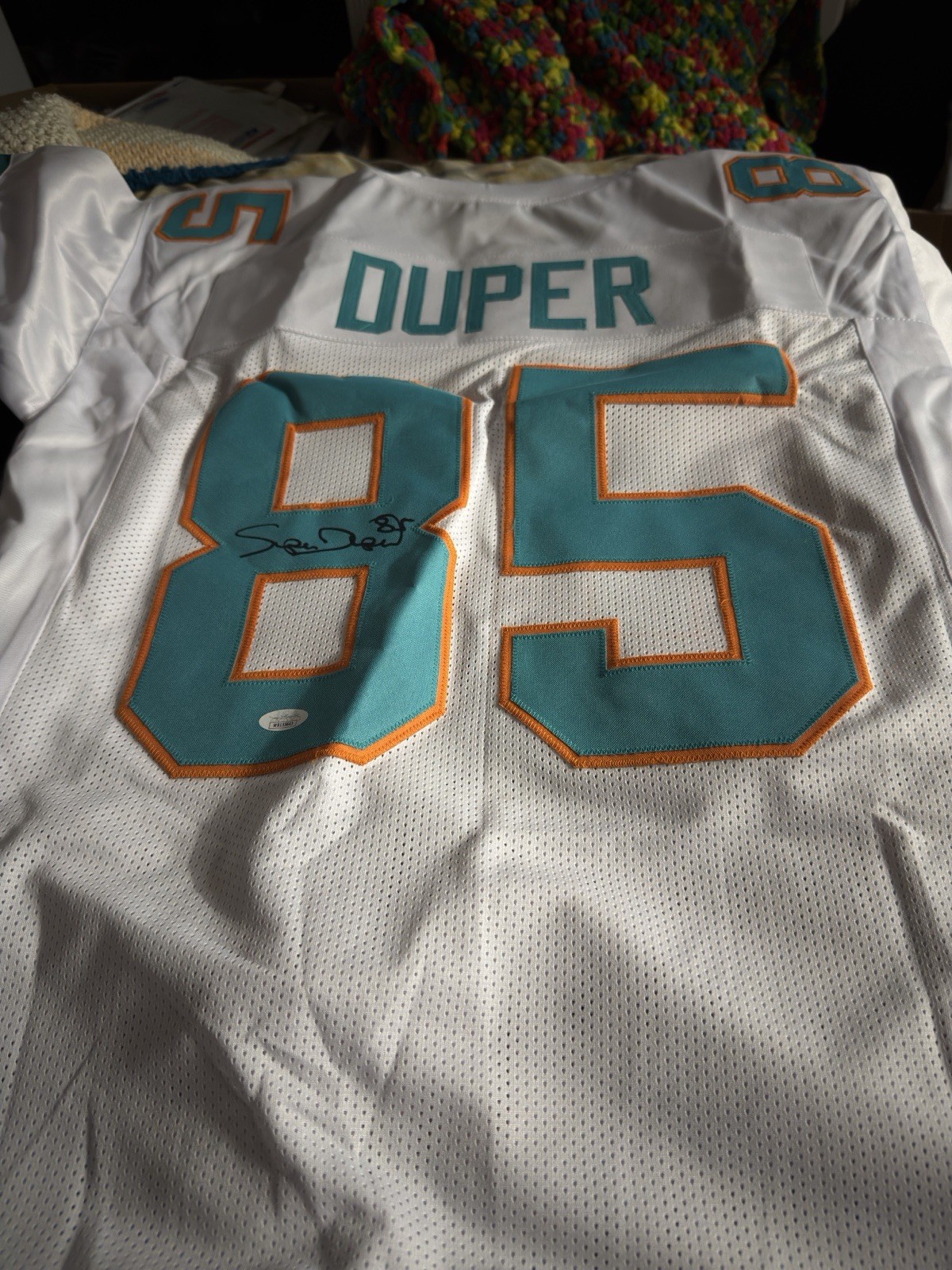 Mark Duper #85 Signed Miami Dolphins Football Jersey Original. JSA certified