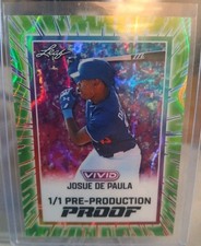 Josue De Paula 2025 Leaf Vivid - Base Green   #1/1 Dodgers Pre  Production Proof