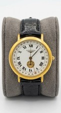 Longines Charleston 5243 Pointer Date Gold Bezel White Dial Men's Watch Japan