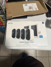 Arlo Essential Outdoor Camera 2nd Gen (4-Cam System) + Solar Panels-New Sealed