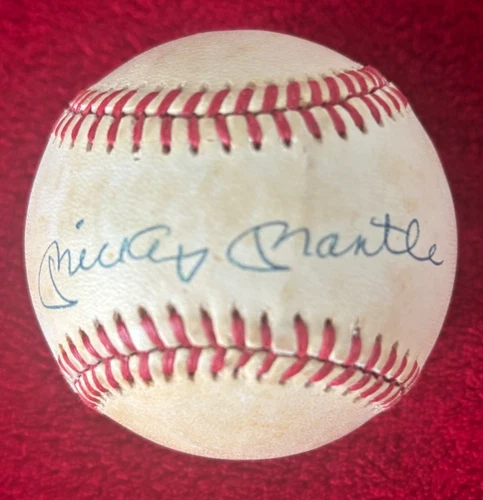 Mickey Mantle Autographed AL Bobby Brown Baseball Signed March 24 1986