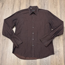 Dolce Gabbana Shirt Mens 16 41 Convertible French Cuff Brown Iridescent