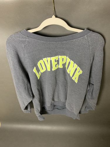Felpa donna Victoria's Secret LOVE PINK maglione grande grigio Spellout - Foto 1 di 10