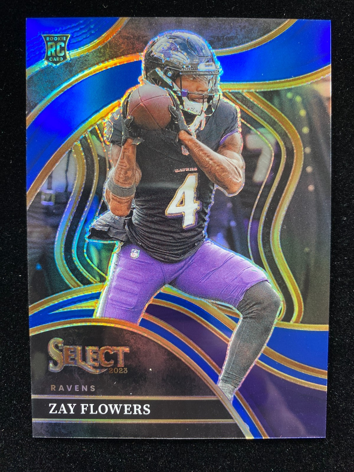 2023 Panini Select ZAY FLOWERS Rookie #201 CLUE LEVEL BLUE PRIZM #/99 Ravens RC