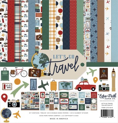 Echo Park Collection Kit 12''X12'' - Let's Go Travel - GT310016