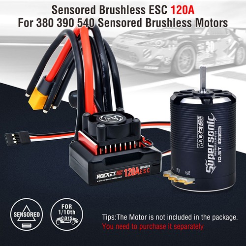 Rocket-RC 120A Sensored Brushless ESC 1/10 RC Car Truck Short Course 1~3S - Picture 2 of 12
