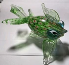 Murano Art Glass Fish Sculpture Handblown Multicolor Millefiori Approx  7½"x 4½"