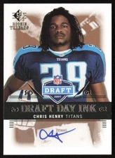 2007 SP Rookie Threads Draft Day Ink Chris Henry #DDI-CH Tennessee Titans