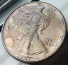 SILVER(HIGH MINT)1947D(NICE TONING!!!)  LIBERTY WALKING HALF DOLLAR - BEAUTY!!!!