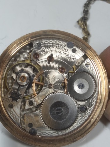 Working Antique 1908 Waltham 625 16s Gold Filled Pocket Watch with Chain - Picture 12 of 12