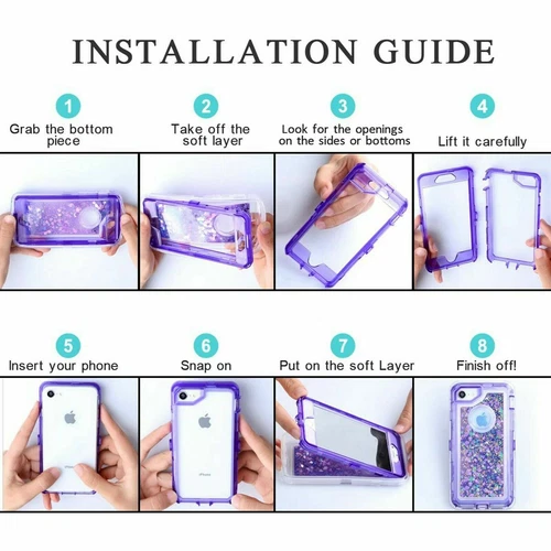 Für iPhone 14/15/16/Pro Max stoßfeste schwimmende flüssige robuste Glitzerhülle - Bild 8 von 12