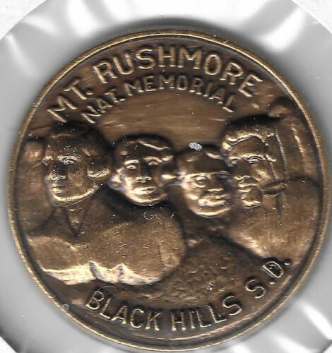 Mt. Rushmore Nat. Memorial, Black Hills, South Dakota, Token/Coin, 28mm, Metal - Afbeelding 1 van 2