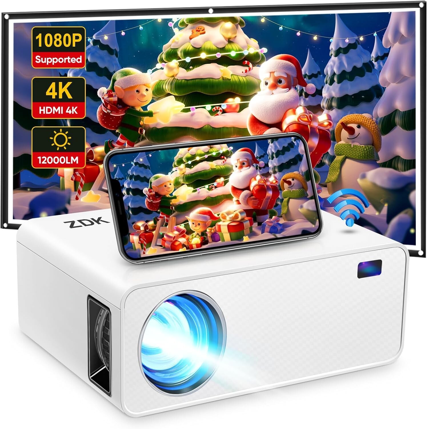 Mini Projector With Wifi 1080P Full HD Projector,-image