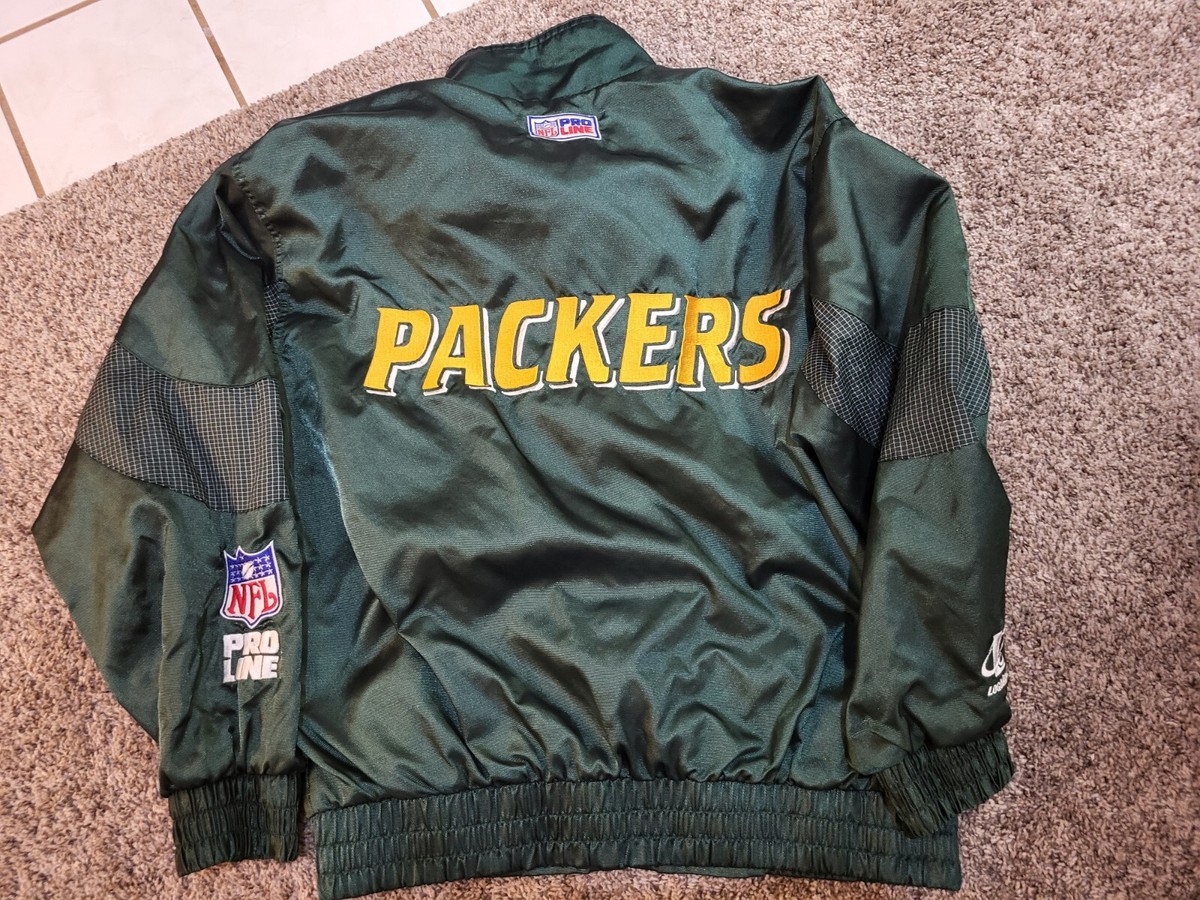 Vintage Pro Line Green Bay Packers NFL Full Zip Jacket Mens Large