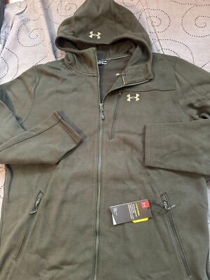 UNDER ARMOUR STORM #357 DARK GREEN FITTED HOODIE JACKET  SIZE 2XL MEN $95.00