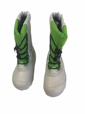 Crocs Snomini Kosmo Winter Insulated Snow Rain Boot Green White size youth C 8-9