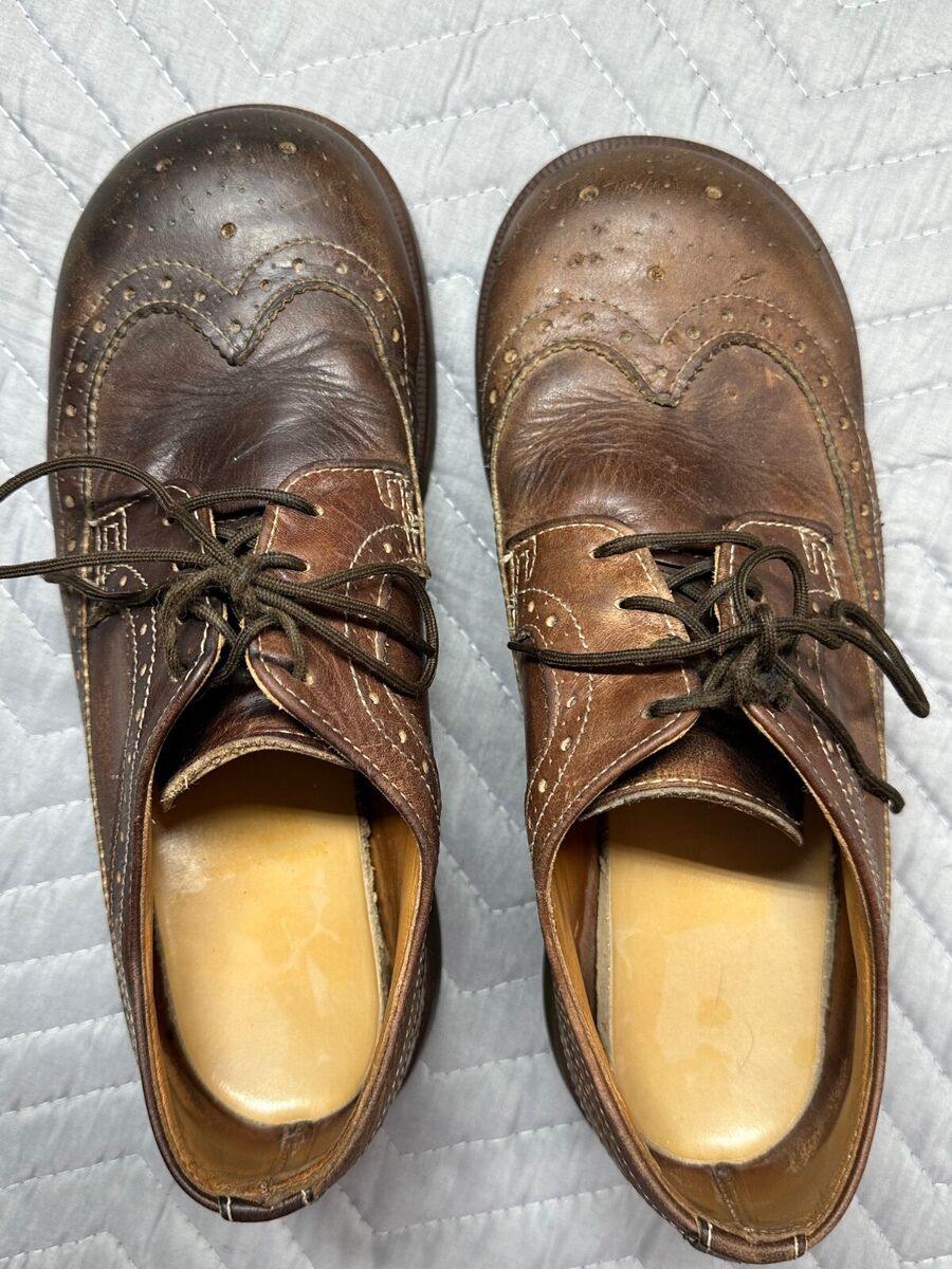 VTG 90s Dr Martens Wingtip Brogue Platform UK6 USL8 Brown VTG 90s Dr Martens Wingtip Brogue Platform UK6 USL8 Brown